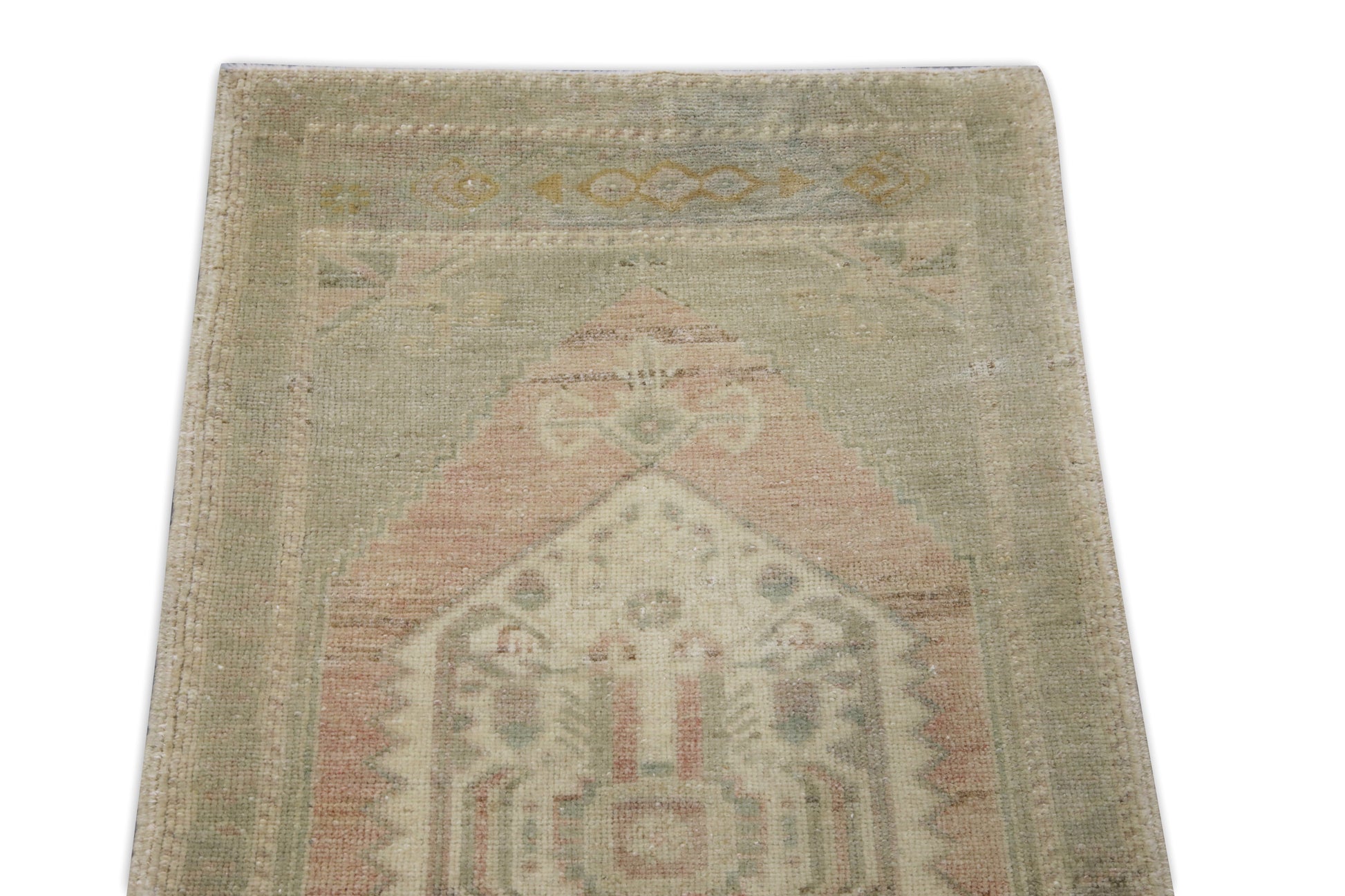 Oriental Hand Knotted Vintage Turkish Mini Rug 1'10" x 3'5" #8949