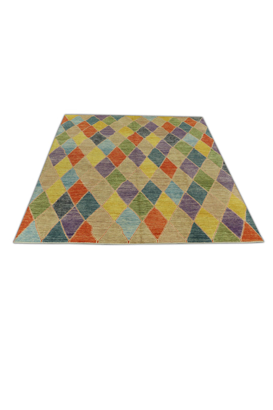 #M-1028 Hand Knotted Turkish Modern Rug 8'2" x 9'11"