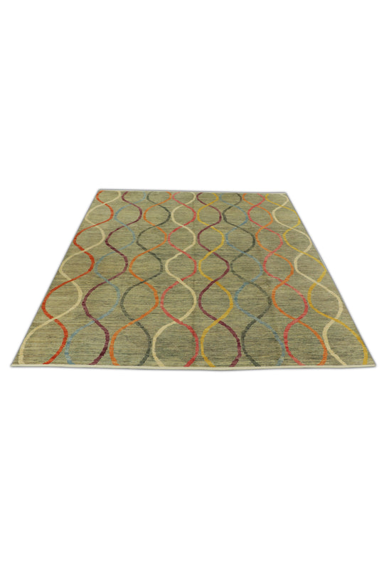 #M-1010 Hand Knotted Turkish Modern Rug 8'4" x 10'1"