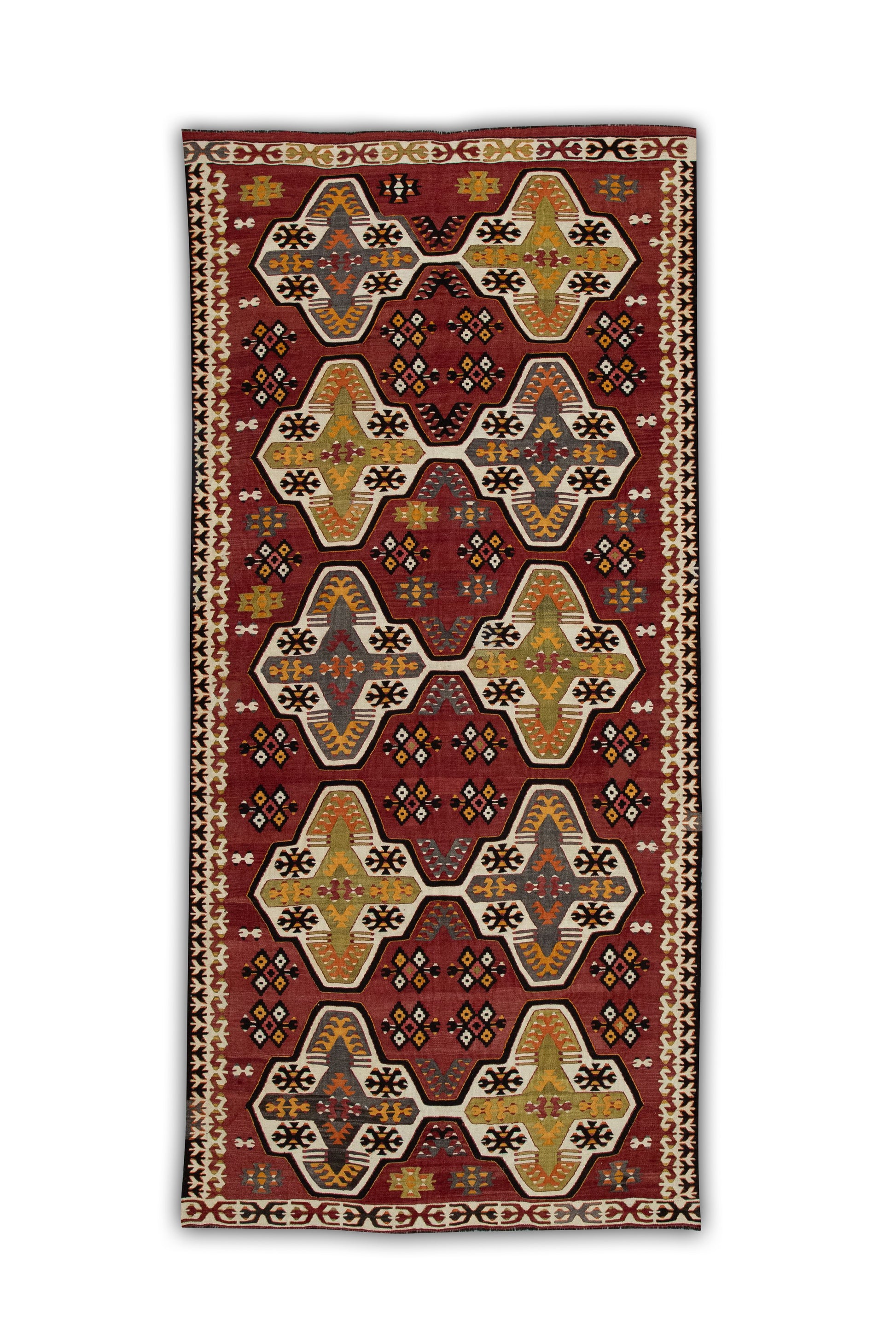 Oriental Flatweave Turkish Antique Kilim  4'7" x 9'4" #306