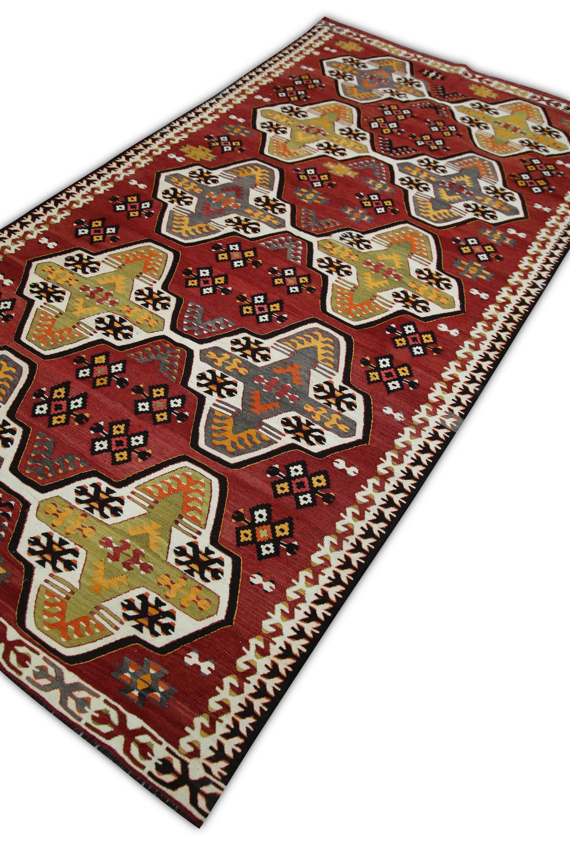 Oriental Flatweave Turkish Antique Kilim  4'7" x 9'4" #306