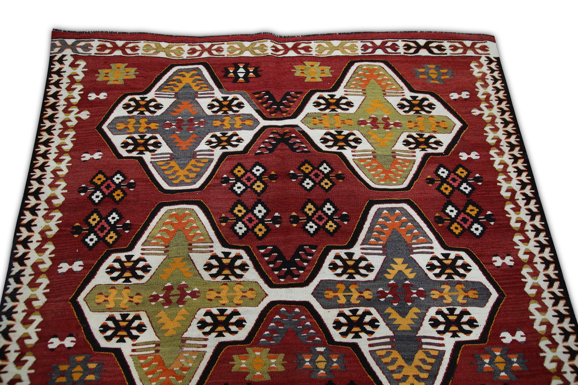 Oriental Flatweave Turkish Antique Kilim  4'7" x 9'4" #306