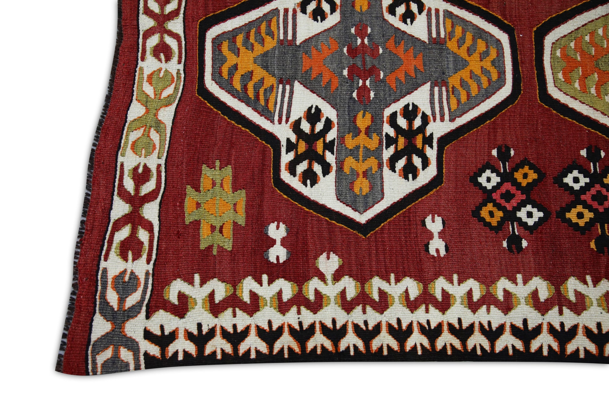 Oriental Flatweave Turkish Antique Kilim  4'7" x 9'4" #306