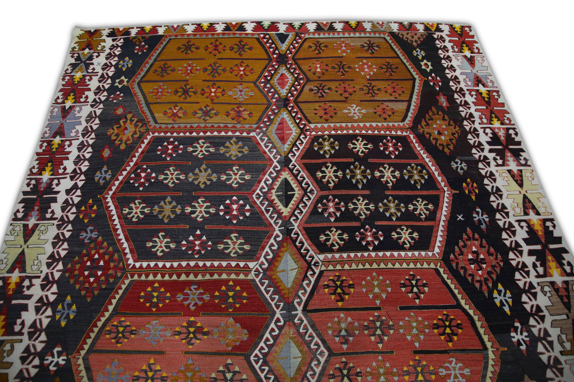 Oriental Flatweave Turkish Antique Kilim  6'4" x 13'10" #309