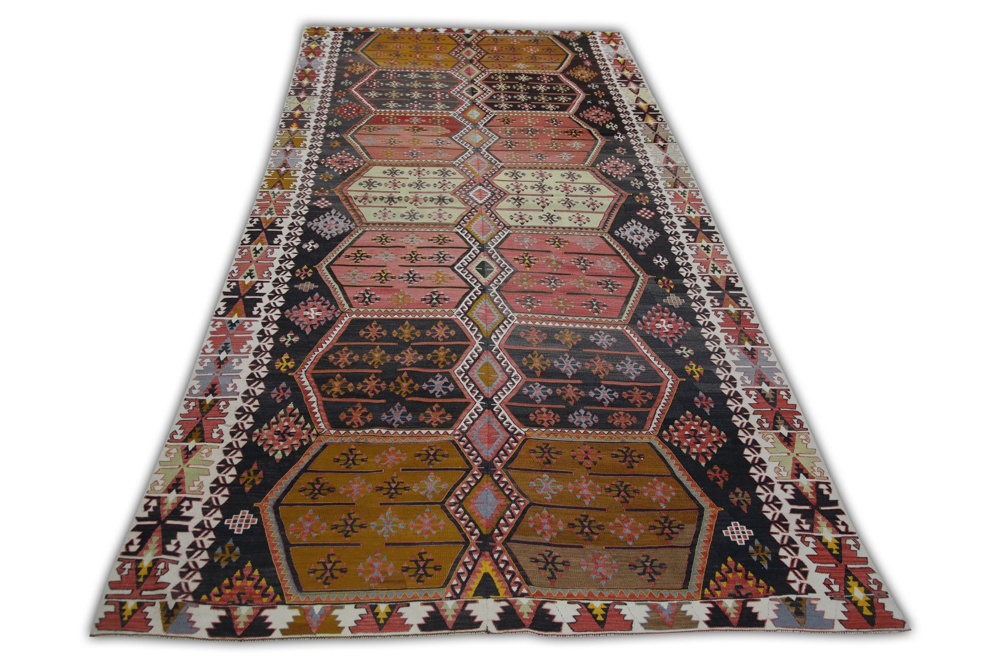 Oriental Flatweave Turkish Antique Kilim  6'4" x 13'10" #309