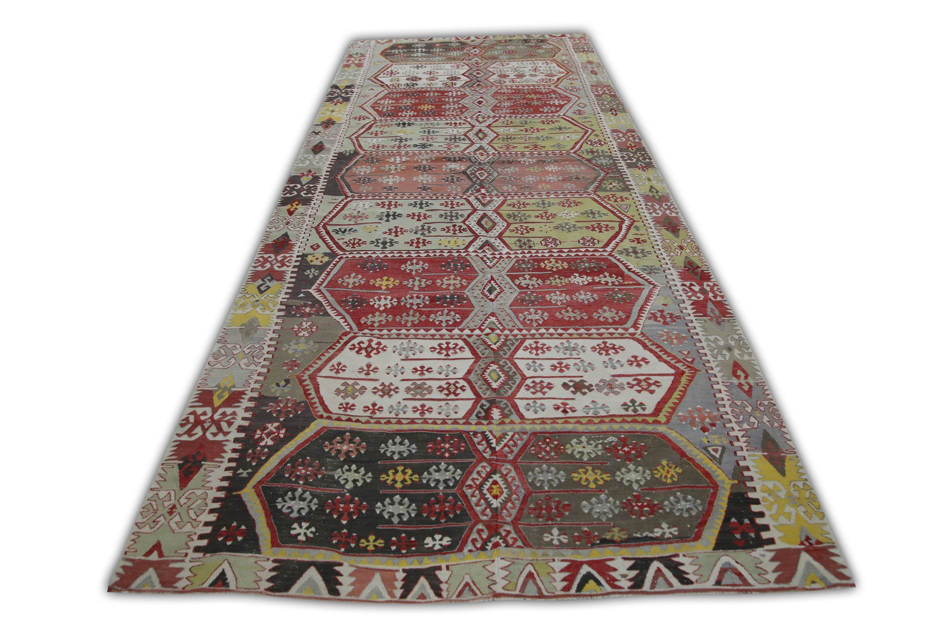 Oriental Flatweave Turkish Antique Kilim  5'5" x 13'5" #308
