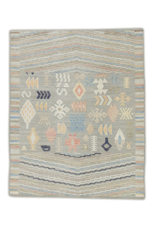 #6006 Oriental Flat Weave Turkish Kilim 9'1" x 12'1"