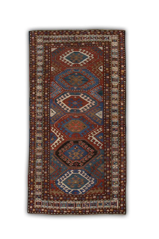 Antique Kazak Rug  4'2" x 7'7" #01