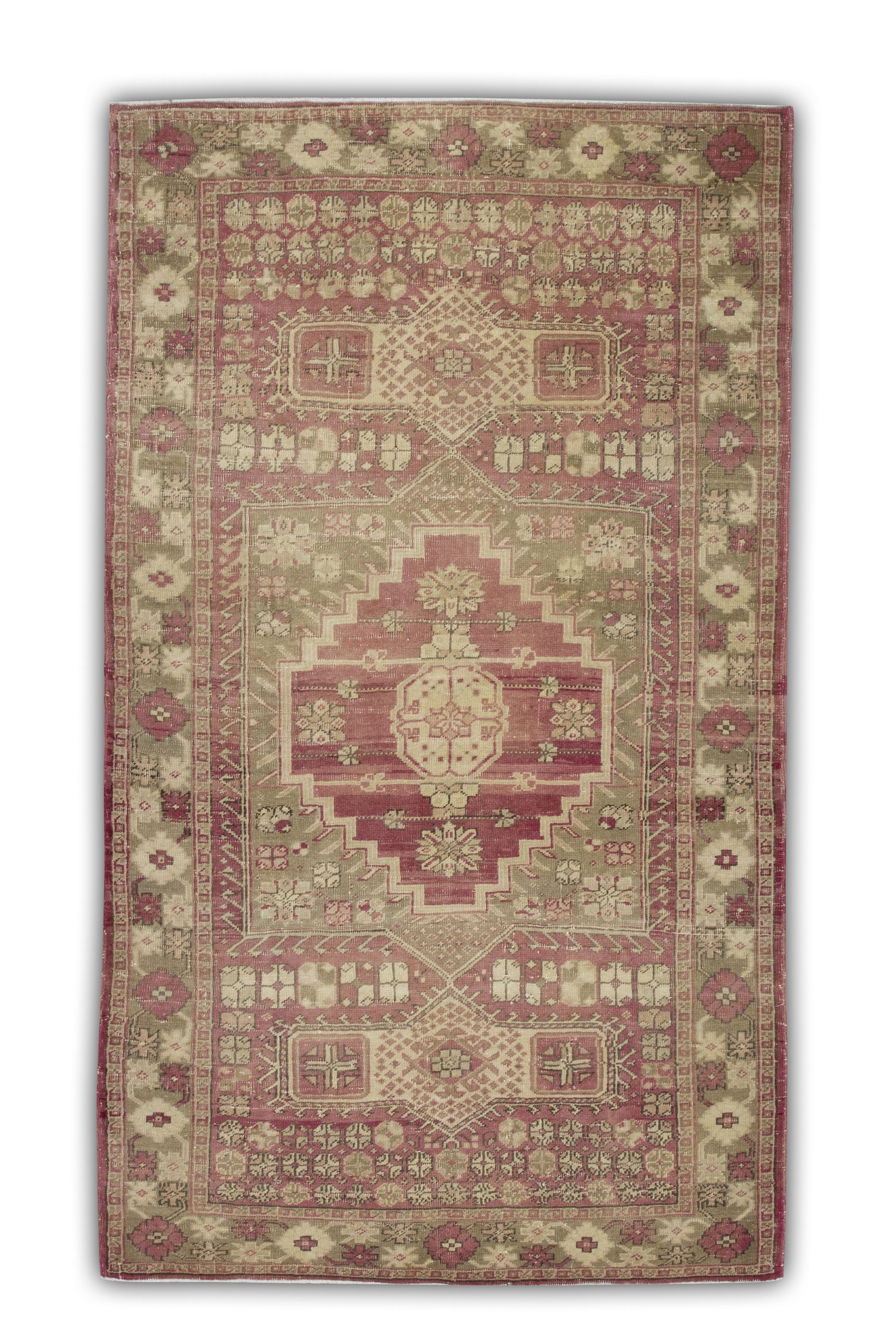 Turkish Vintage Anatolian Rug  3'10" x 6'8" #160