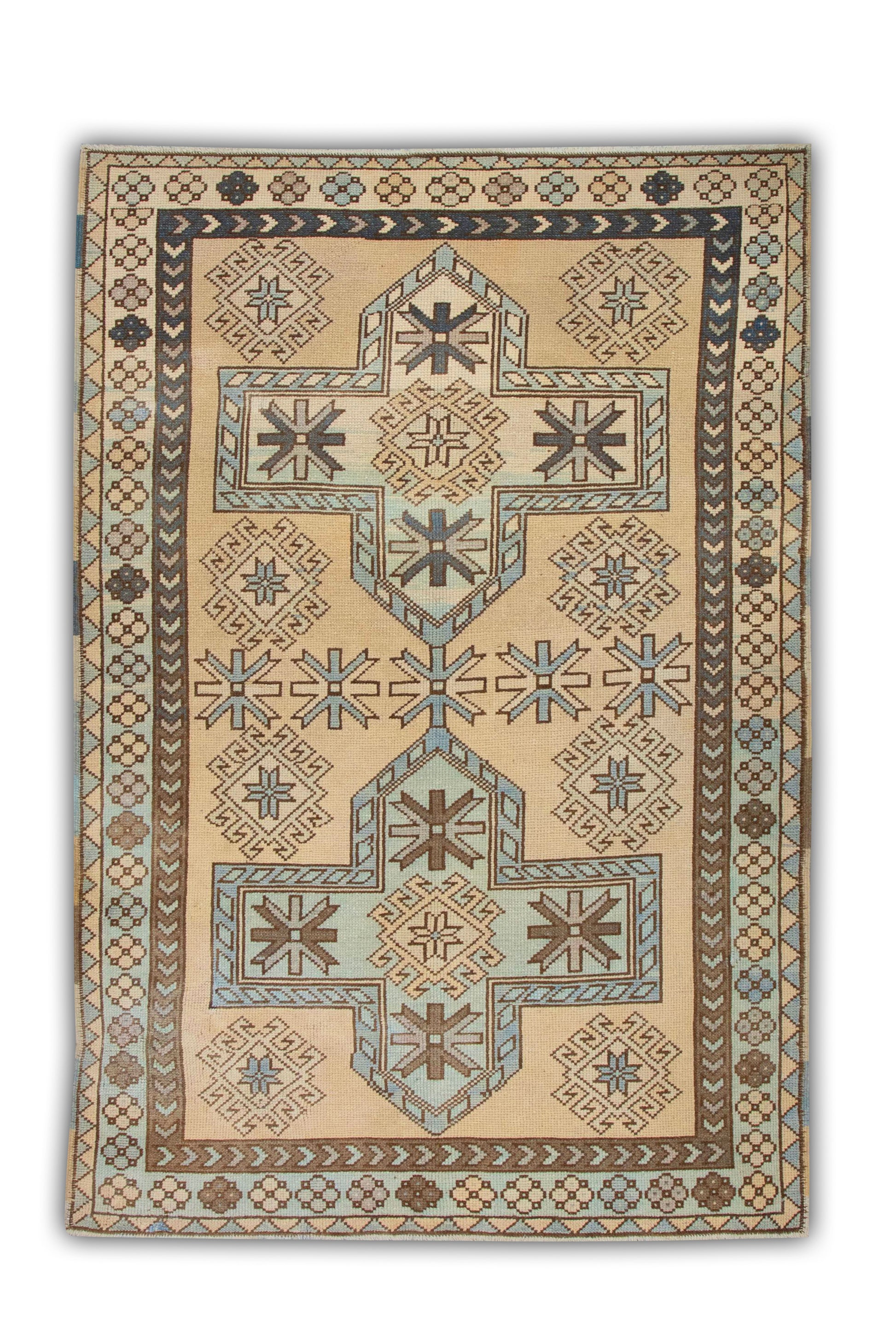 Turkish Vintage Anatolian Rug  4'3" x 6'3" #5014