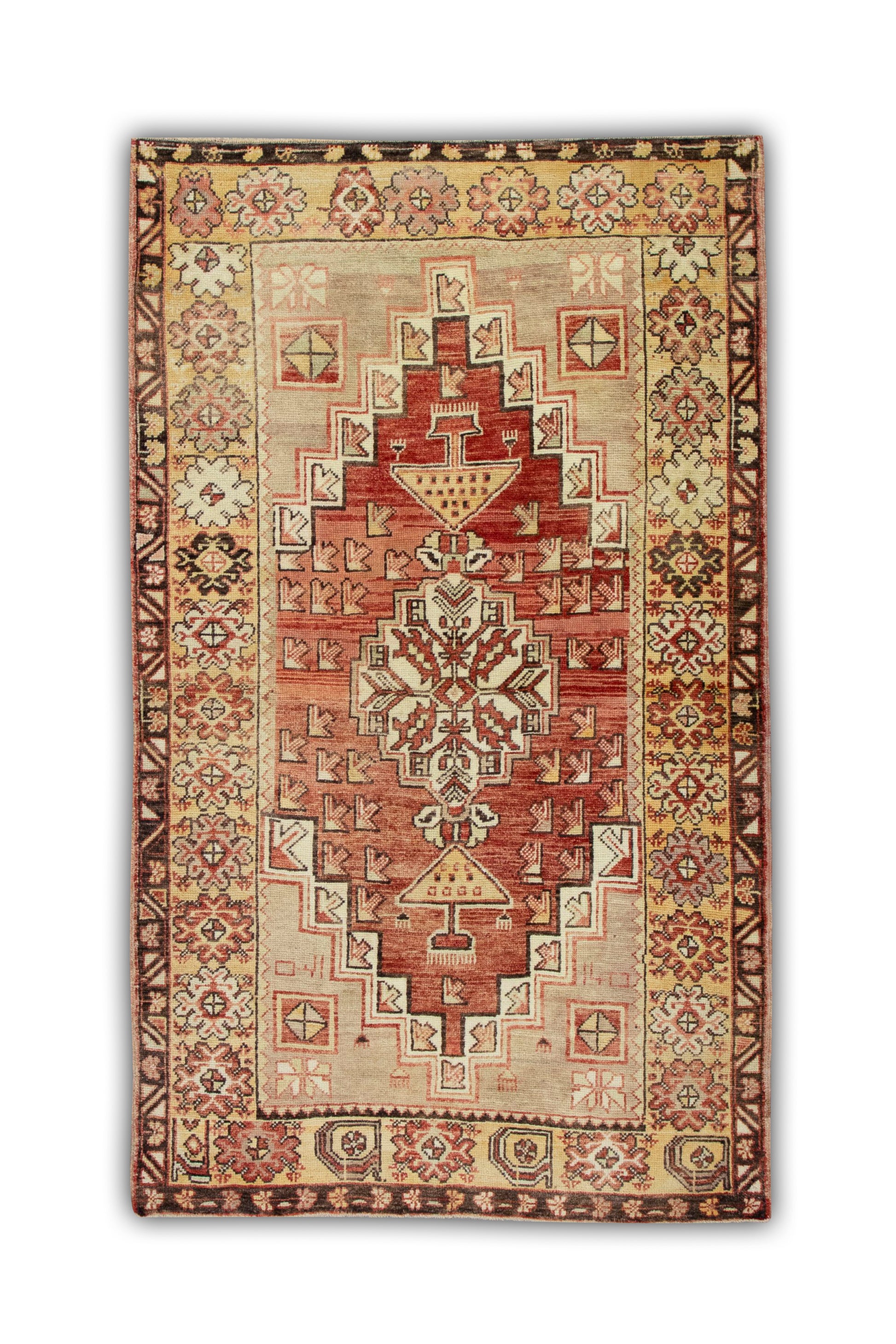 Turkish Vintage Anatolian Runner Rug  3'6" x 5'10" #453