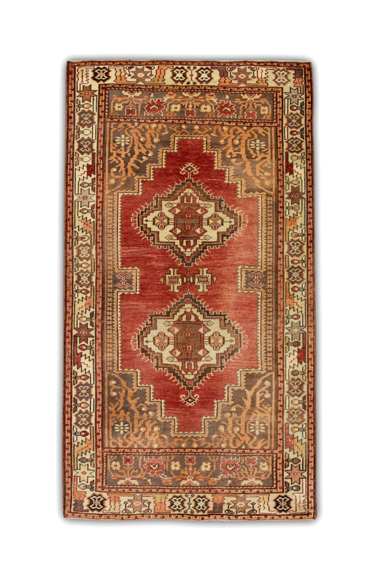 #212 Turkish Vintage Anatolian Rug  3'7" x 6'3"