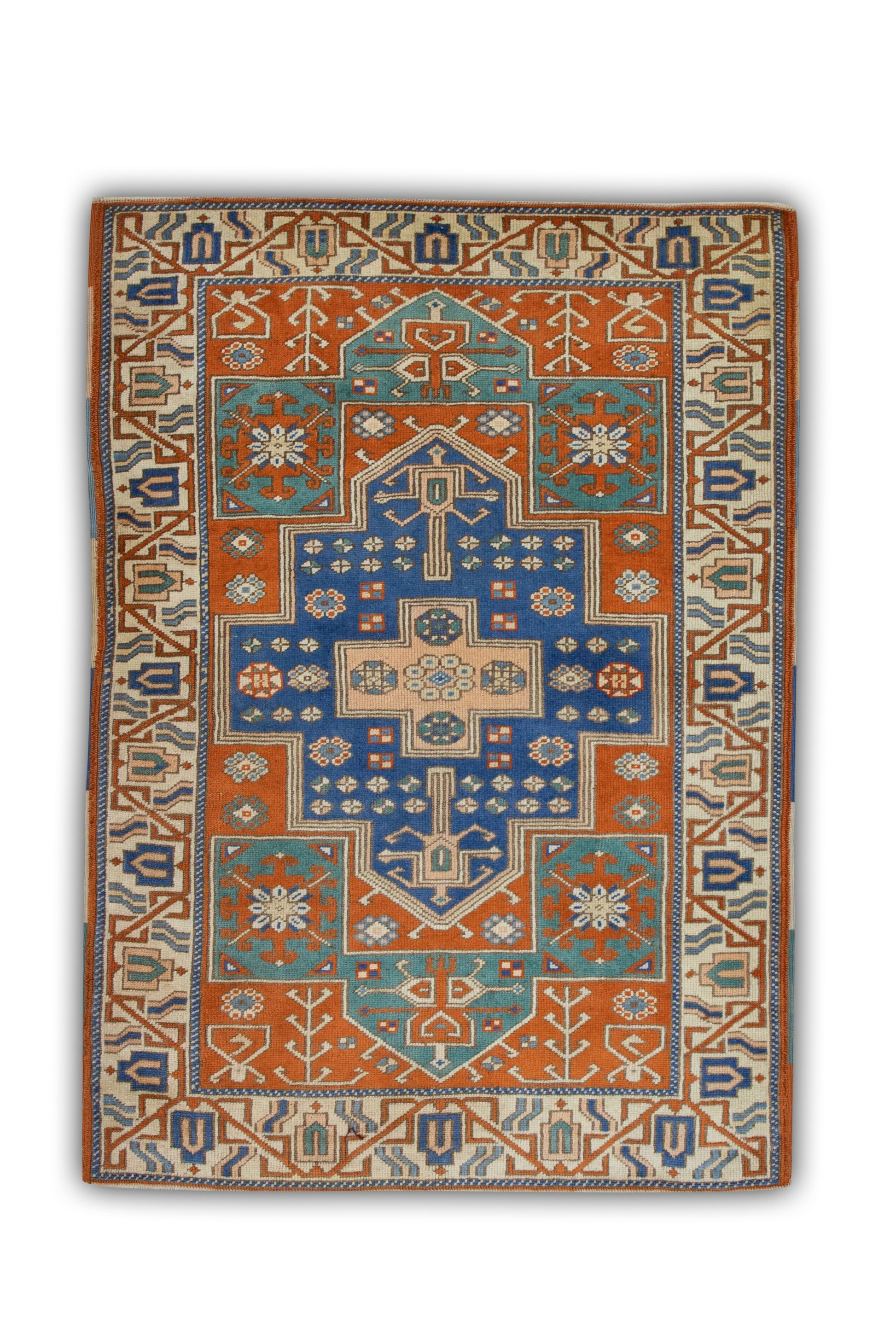 Turkish Vintage Anatolian Rug  3'6" x 4'10" #215
