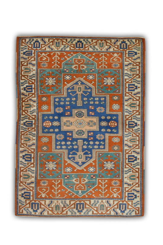 #215 Turkish Vintage Anatolian Rug  3'6" x 4'10"