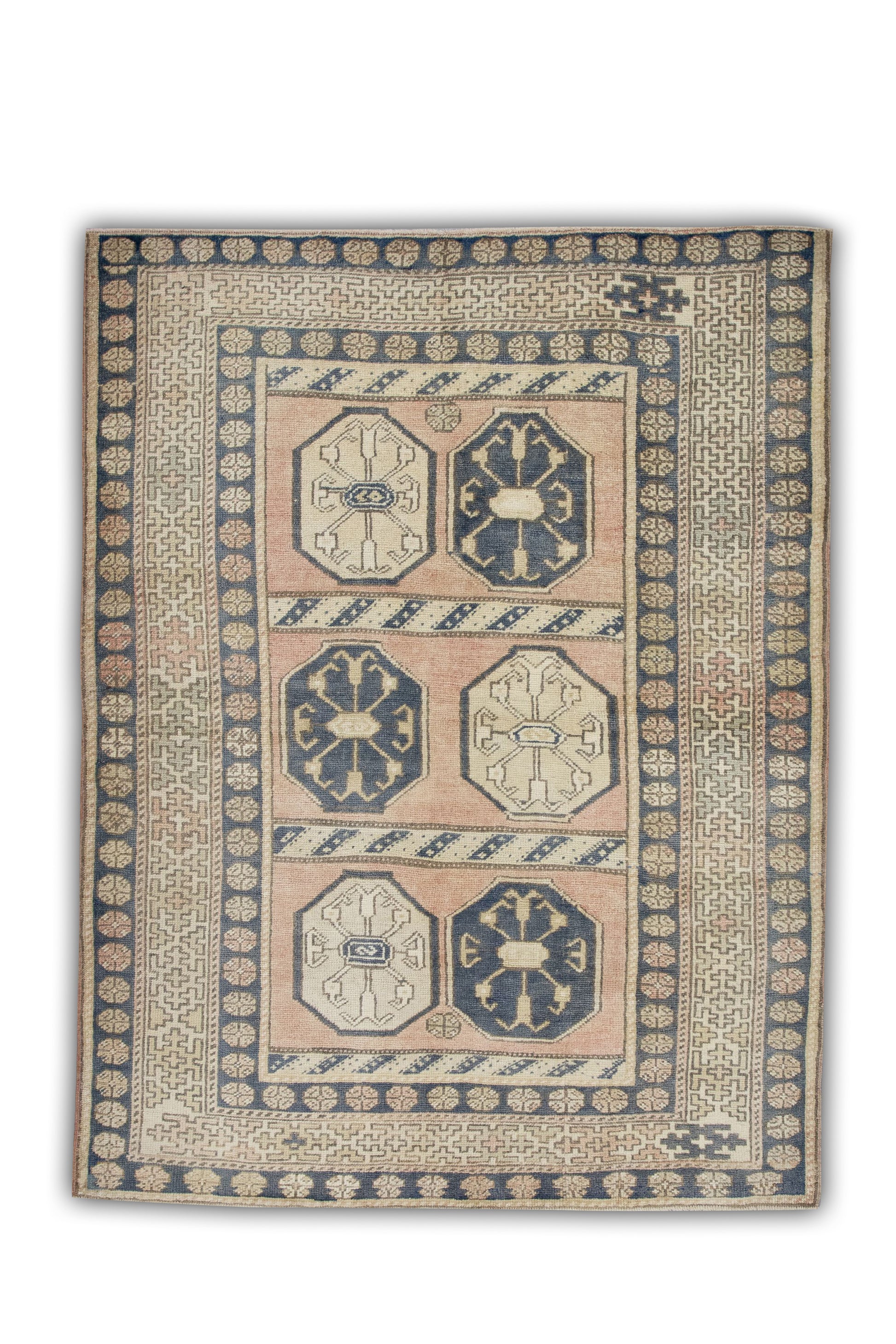 Turkish Vintage Anatolian Rug  4'3" x 5'7" #100