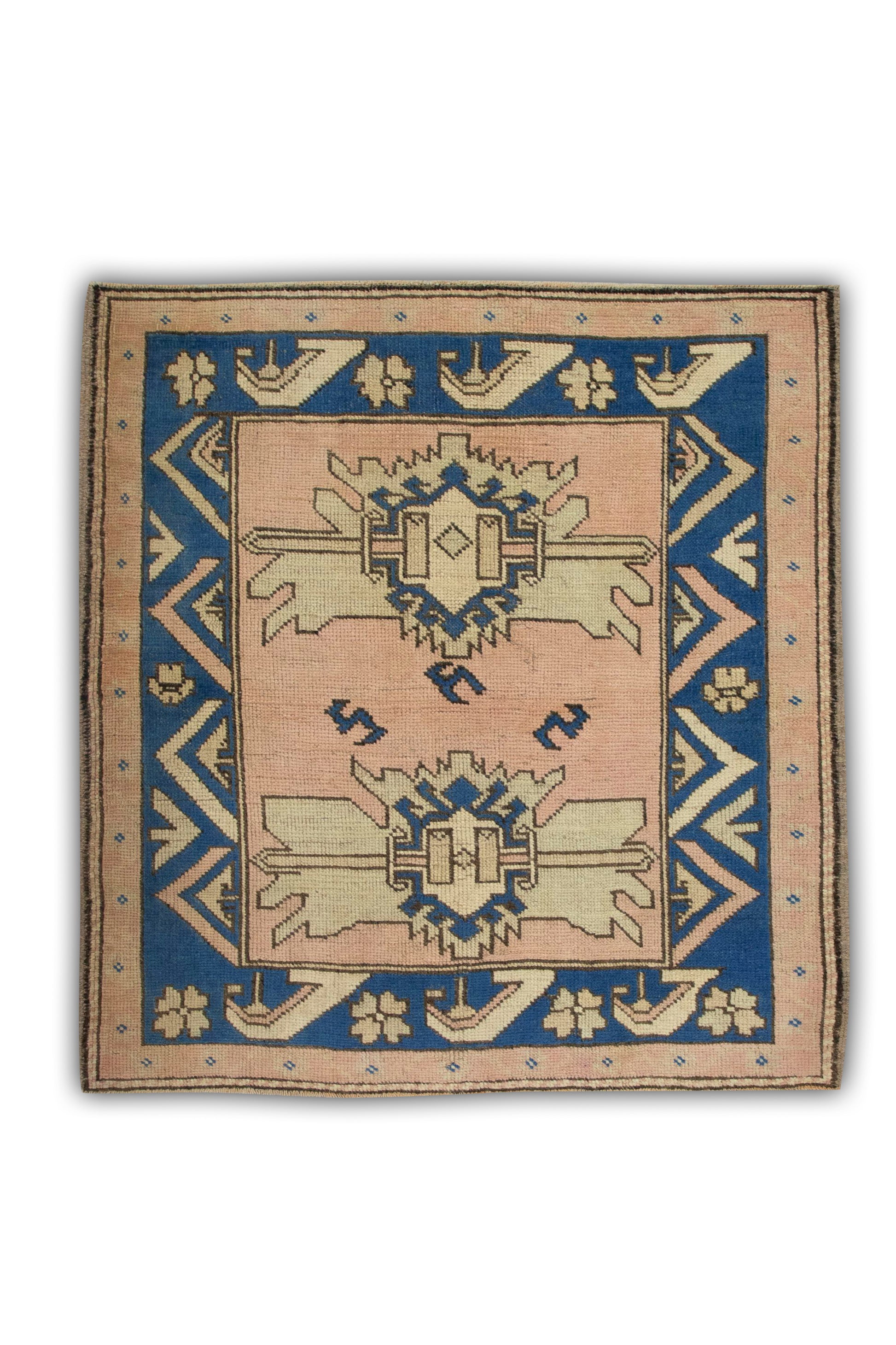 Turkish Vintage Anatolian Rug  4'3" x 4'5" #137