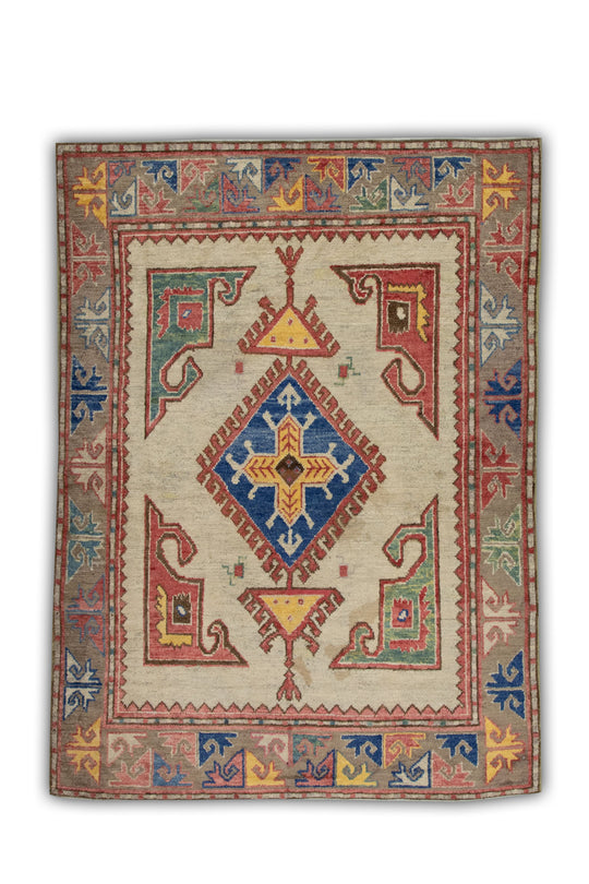 #24 Turkish Vintage Anatolian Rug  4'3" x 5'11"