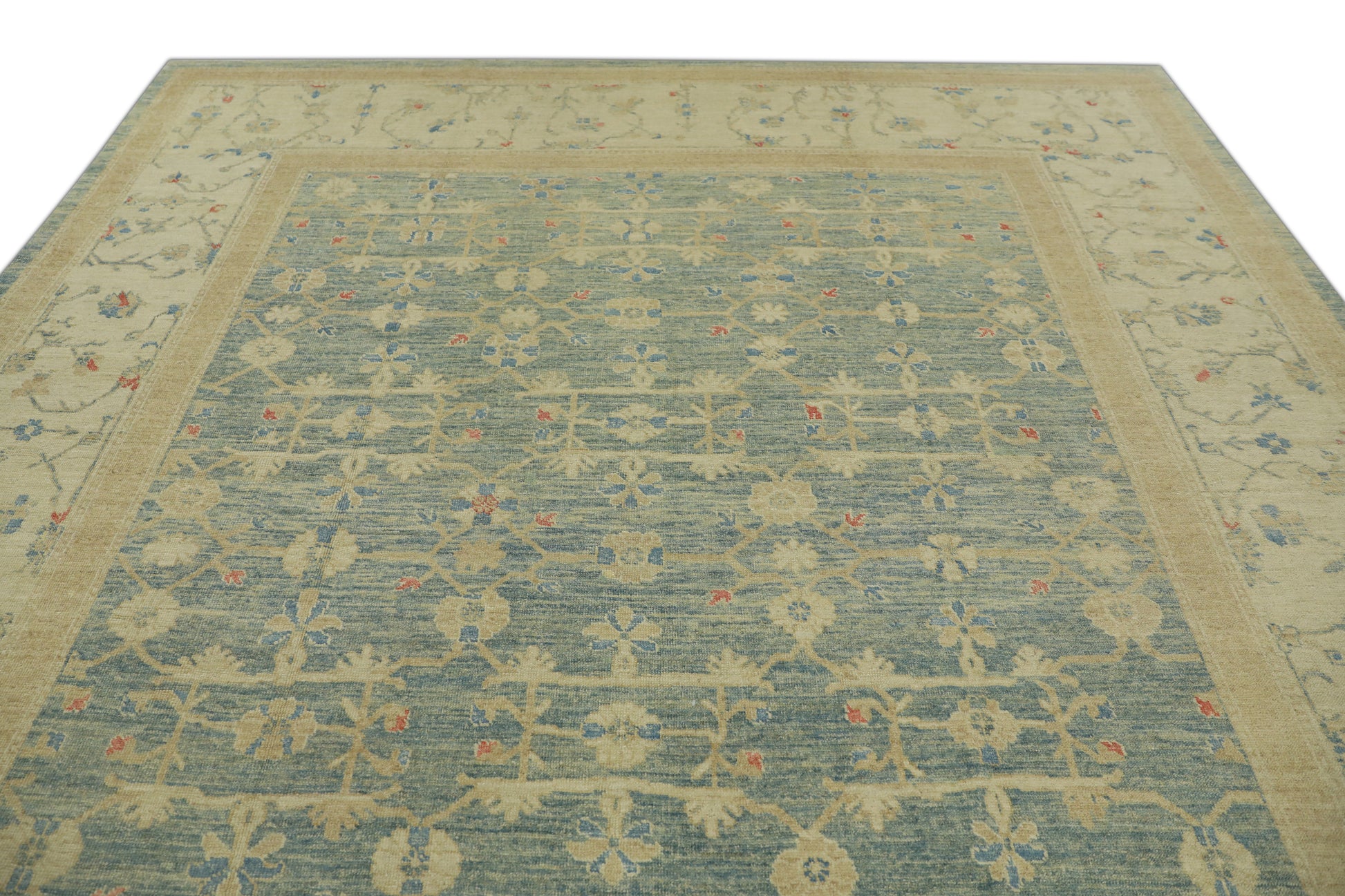 Turkish Antique Look Oushak Rug 10'2" x 13'9"  #11