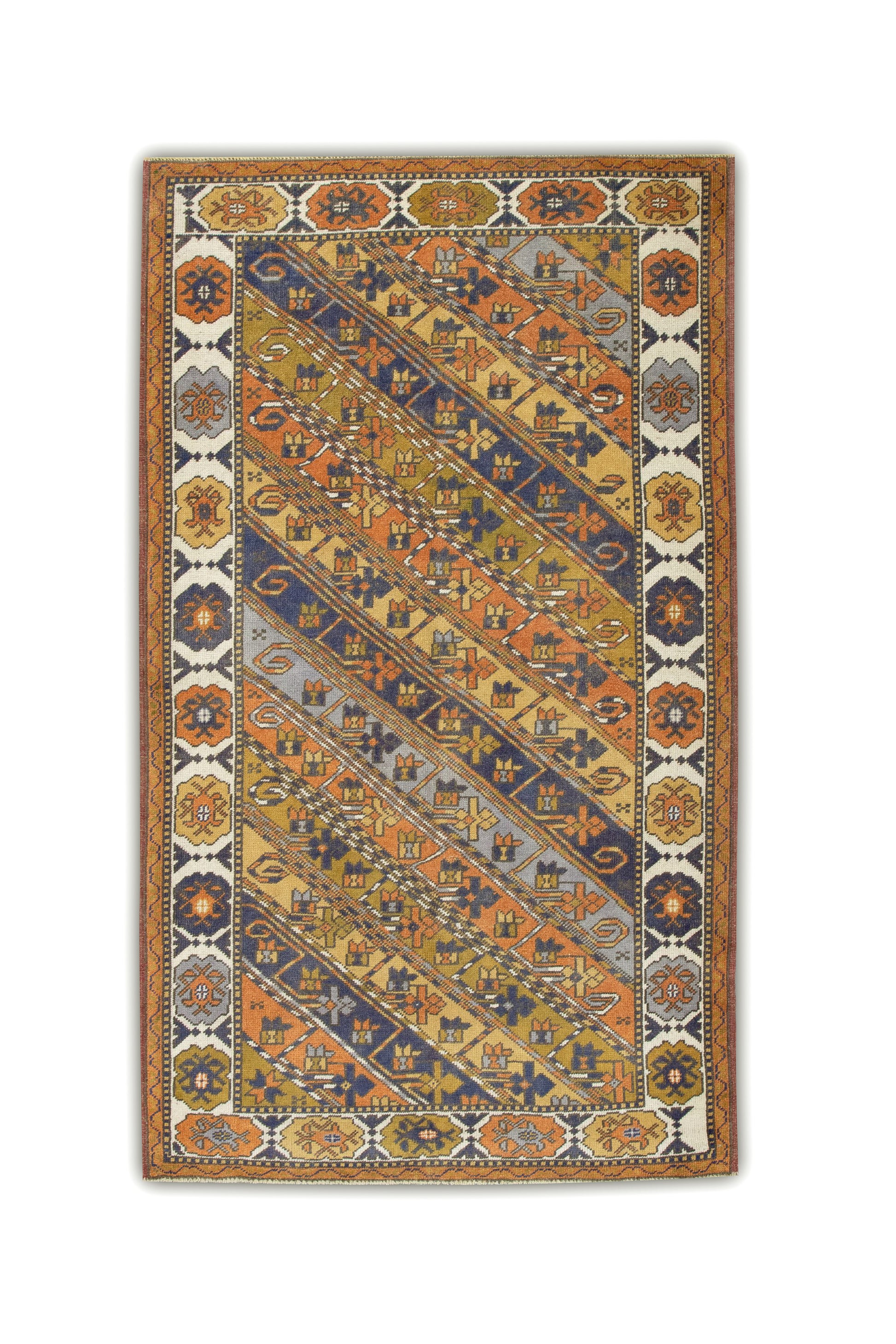 Turkish Vintage Anatolian Rug  3'8" x 6'5" #614