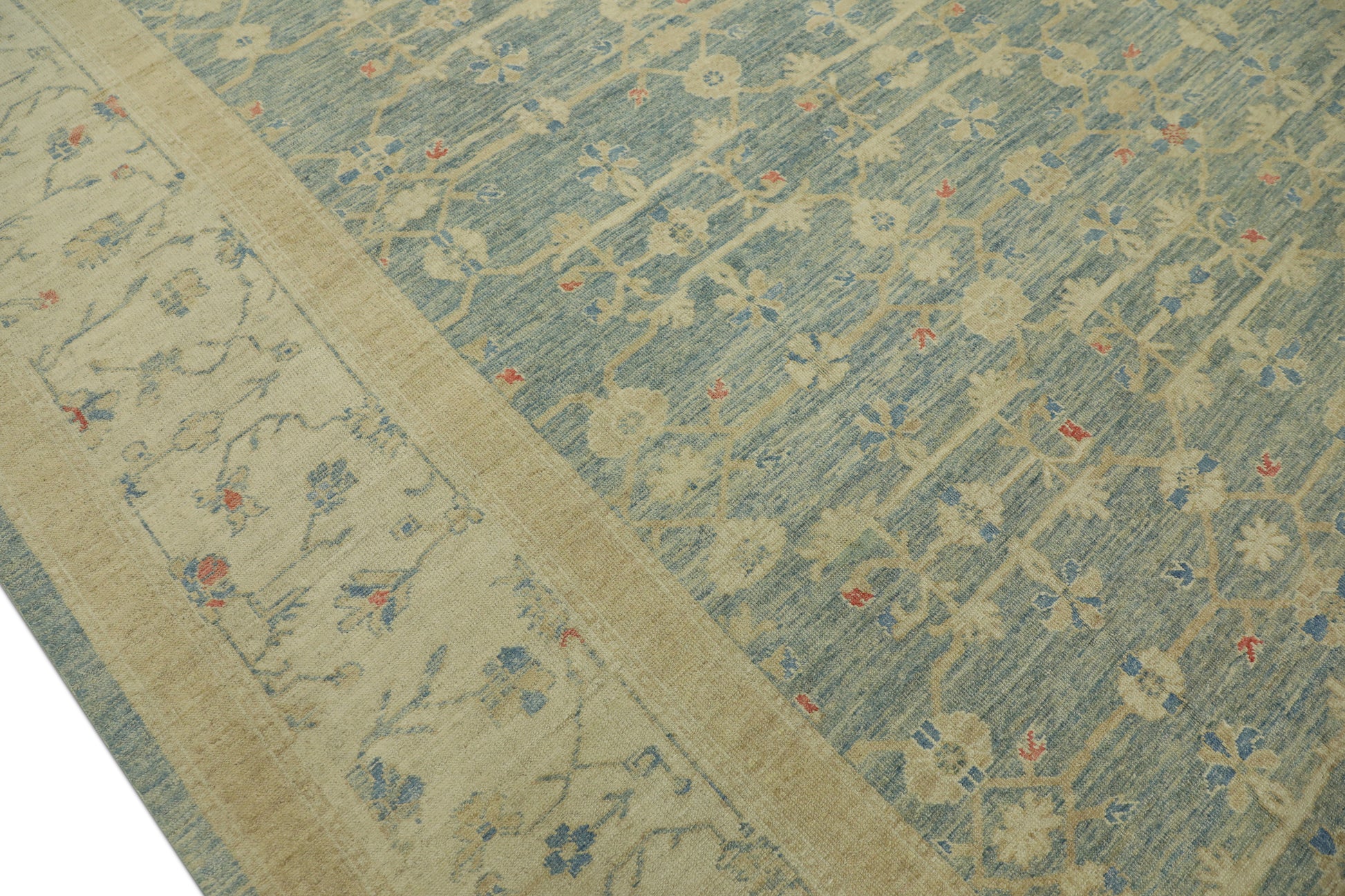 Turkish Antique Look Oushak Rug 10'2" x 13'9"  #11