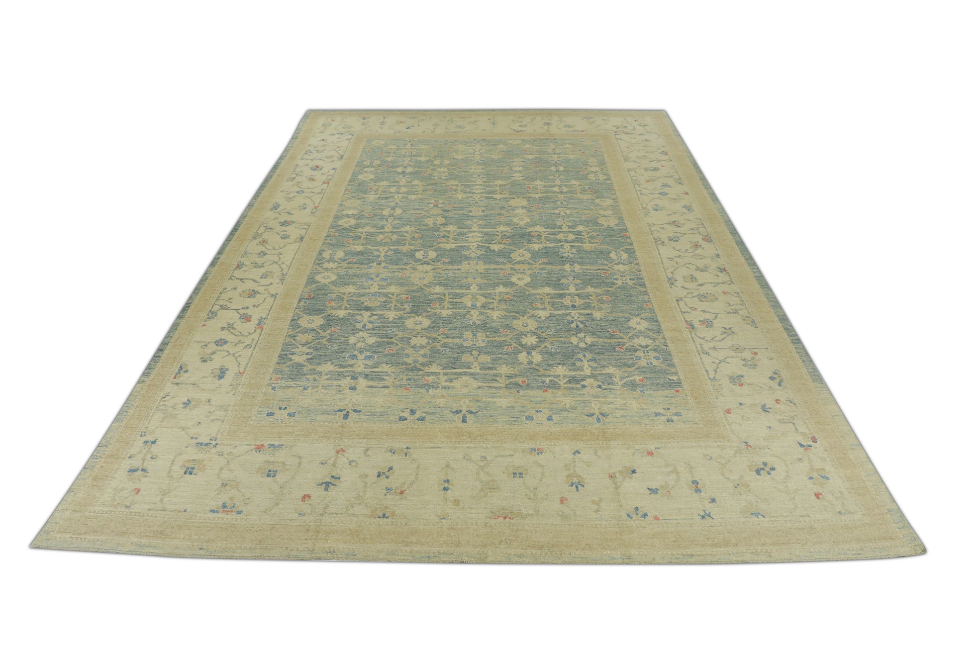 Turkish Antique Look Oushak Rug 10'2" x 13'9"  #11