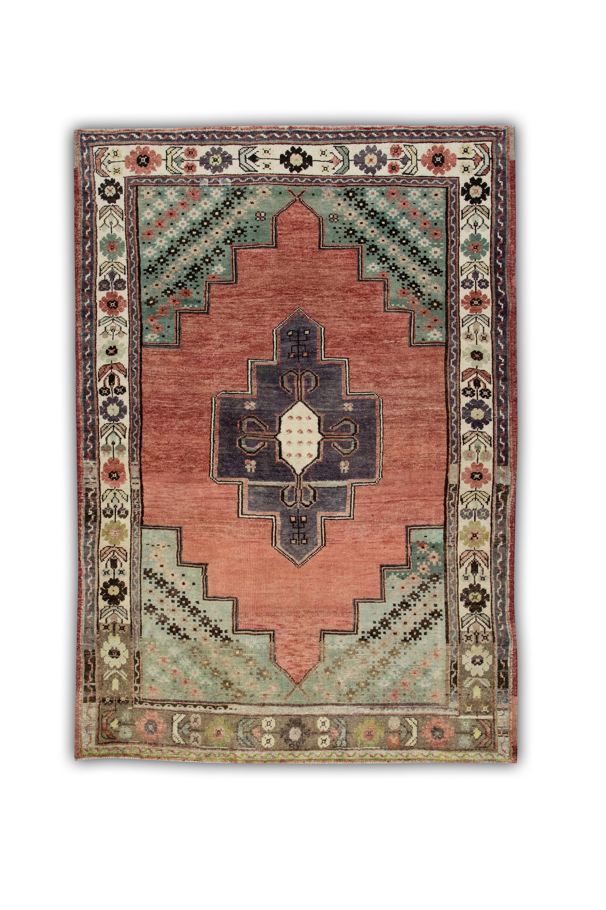 Turkish Vintage Anatolian Rug  4'1" x 5'11" #167