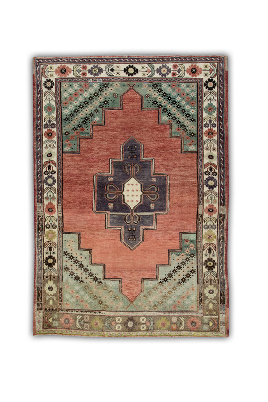 #167 Turkish Vintage Anatolian Rug  4'1" x 5'11"