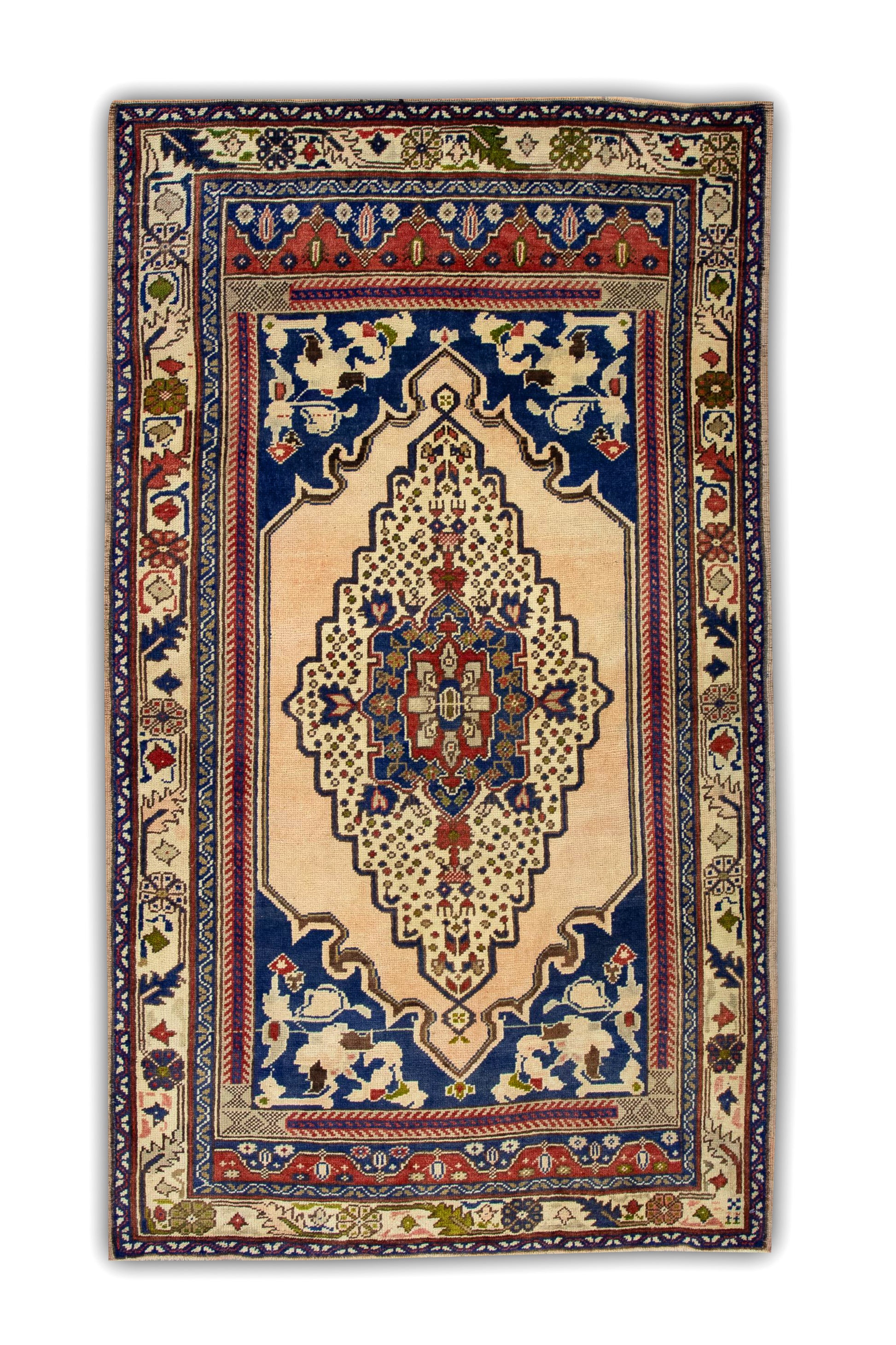 Turkish Vintage Anatolian Rug  3'3" x 5'8" #25