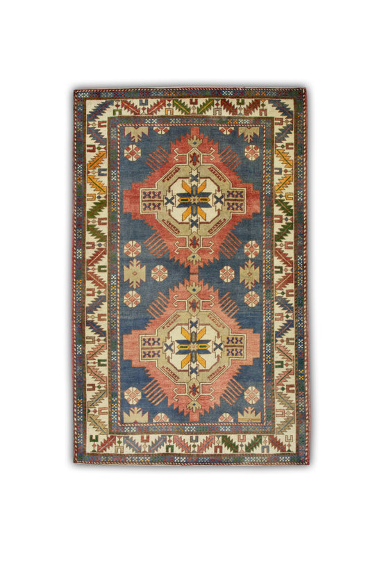 #407 Turkish Vintage Anatolian Rug  4' x 6'5"