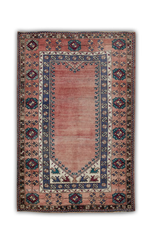 #2125 Turkish Vintage Anatolian Rug  3'11" x 5'10"