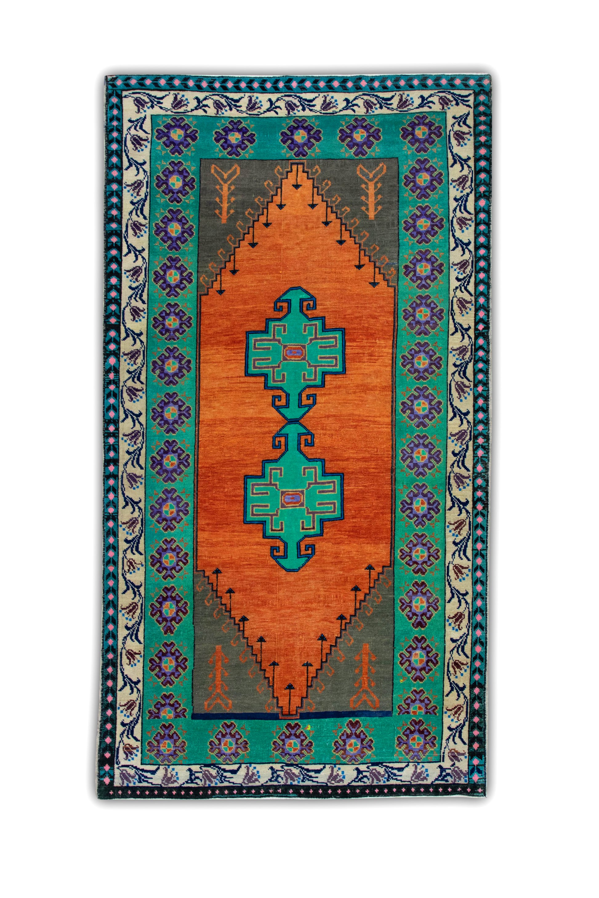 Turkish Vintage Anatolian Rug  3'11" x 6'7" #6448