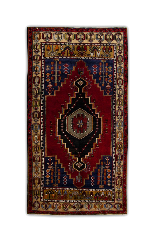#314 Turkish Vintage Anatolian Rug  3'10" x 7'1"