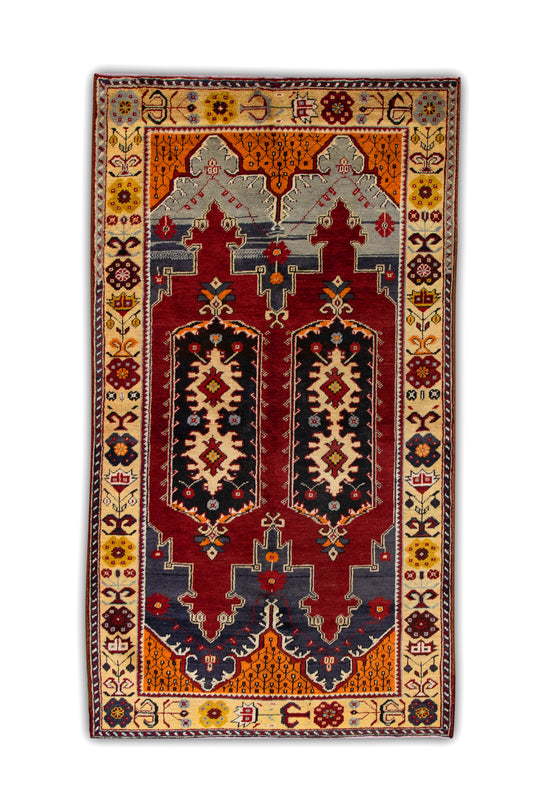 #440 Turkish Vintage Anatolian Rug  3'9" x 6'7"