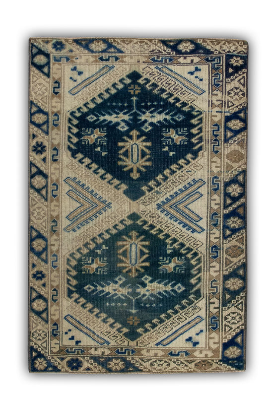 #152 Turkish Vintage Anatolian Rug  2'7" x 3'11"