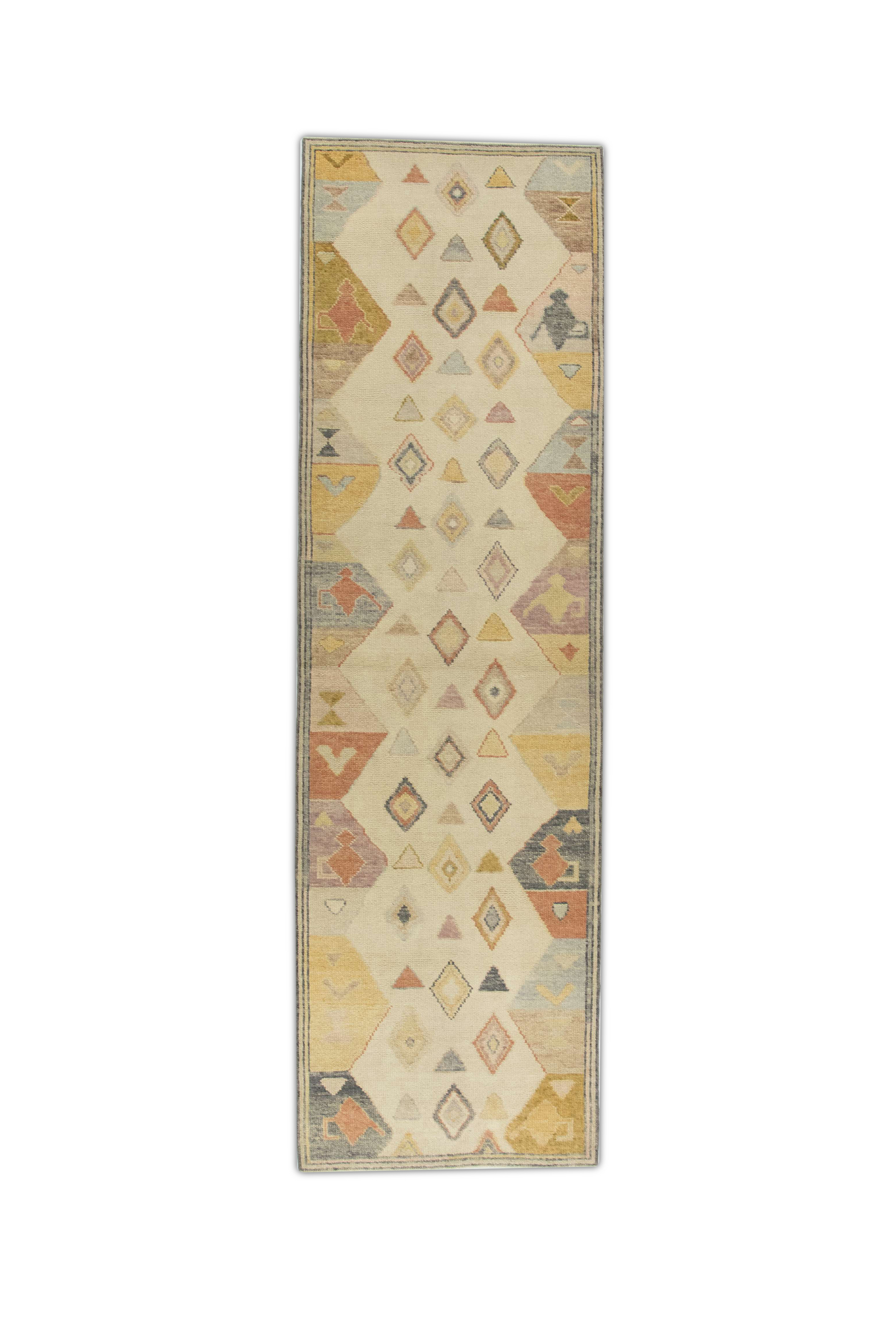 Turkish Oushak Rug 3' x 10'2" #1194