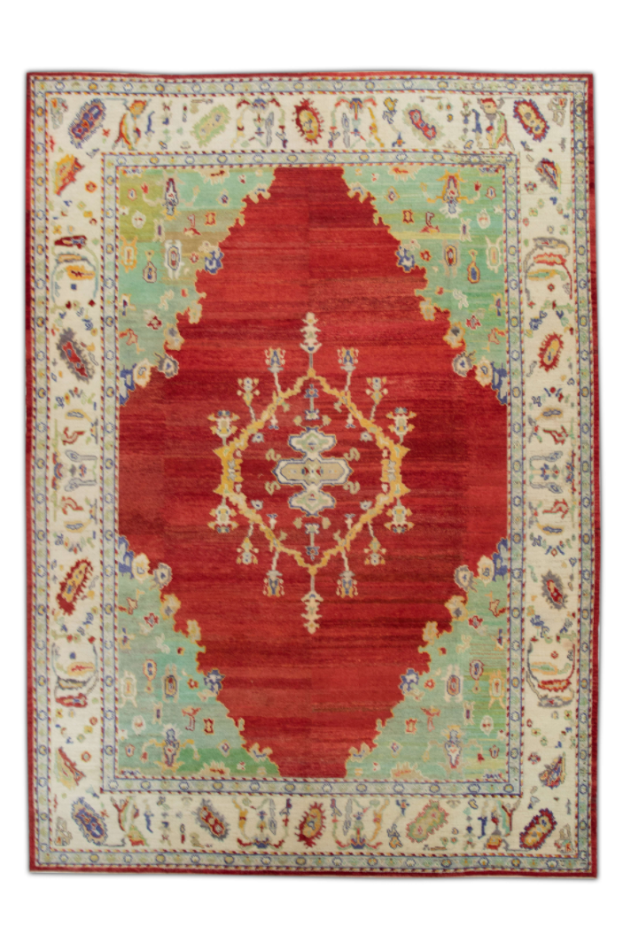 Turkish Old Wool Oushak Rug 9'4" x 12'6"  #179