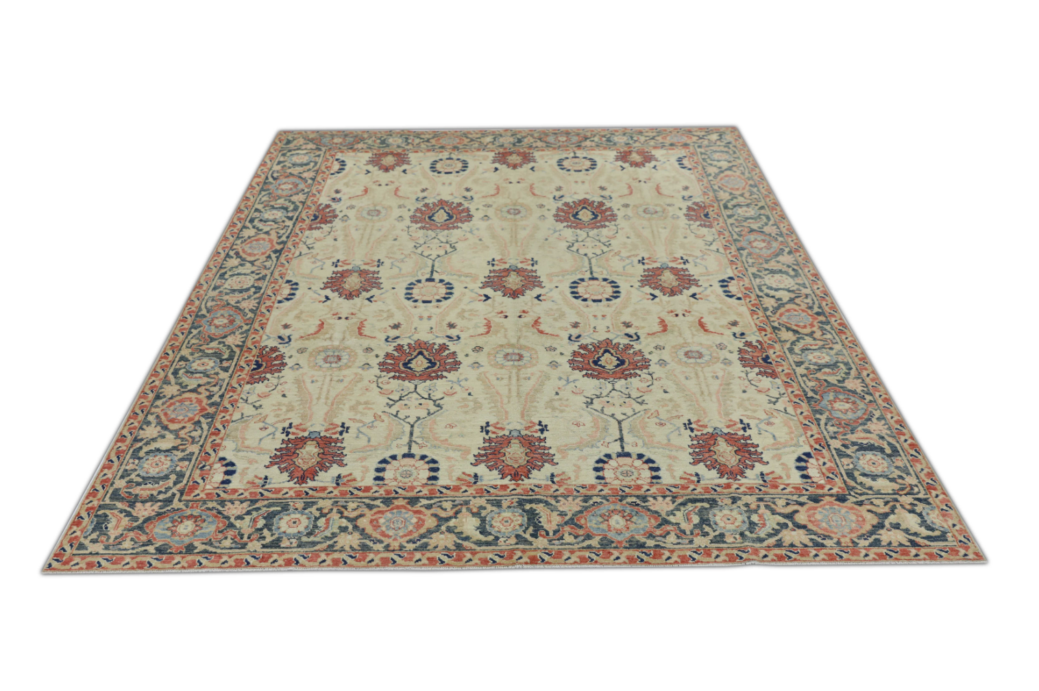 Turkish Antique Look Oushak Rug 7'10" x 10'3"  #402