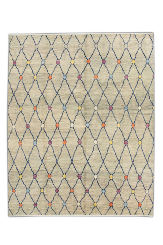#M-1033 Hand Knotted Turkish Modern Rug 8'2" x 10'7"