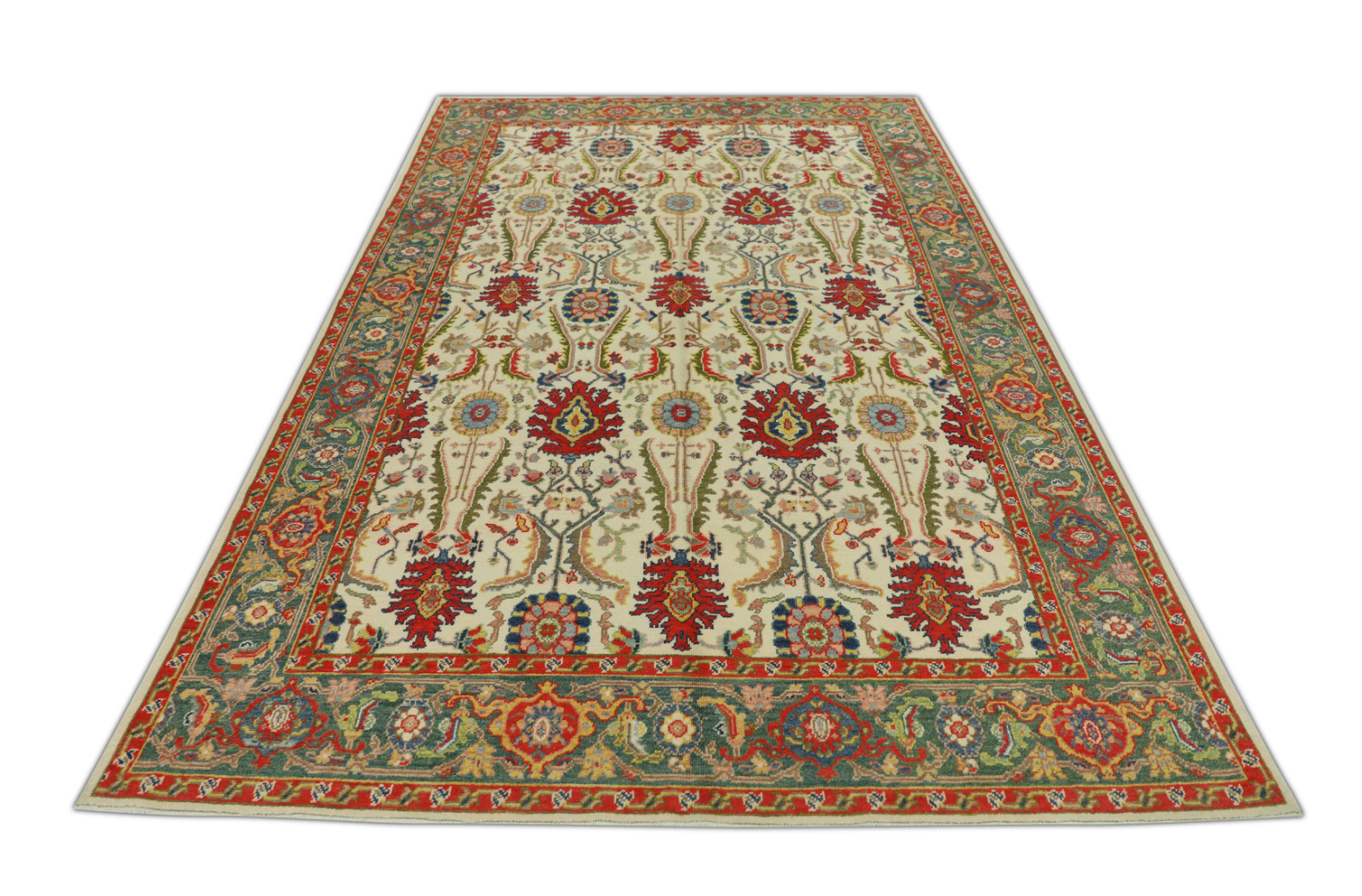 Turkish Antique Look Oushak Rug 6'3" x 9'8"  #468