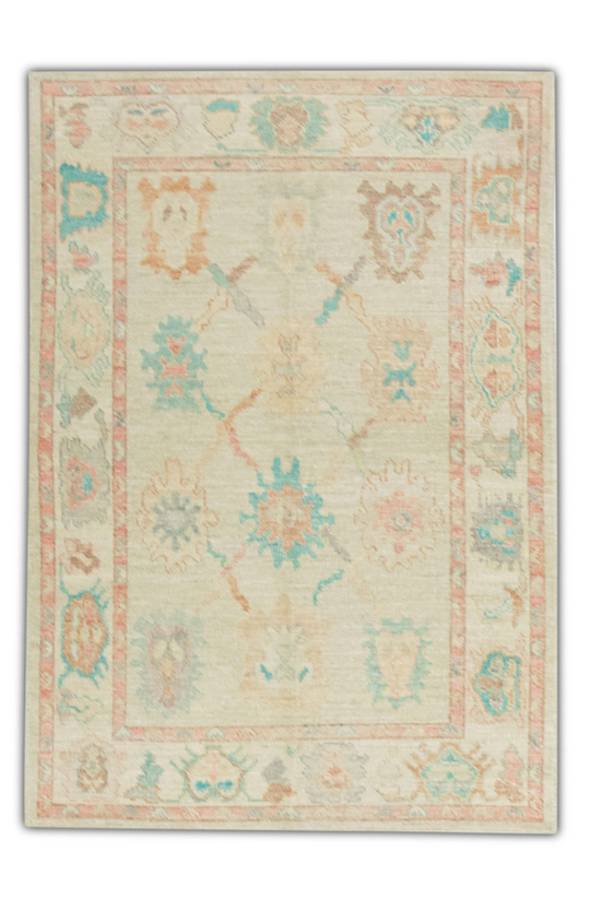 #1442 Turkish Oushak 4'1" x 6'