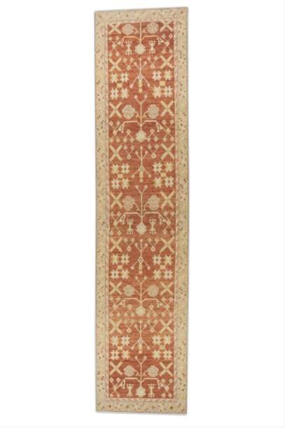 #584 Turkish Oushak 3'1" x 13'8"