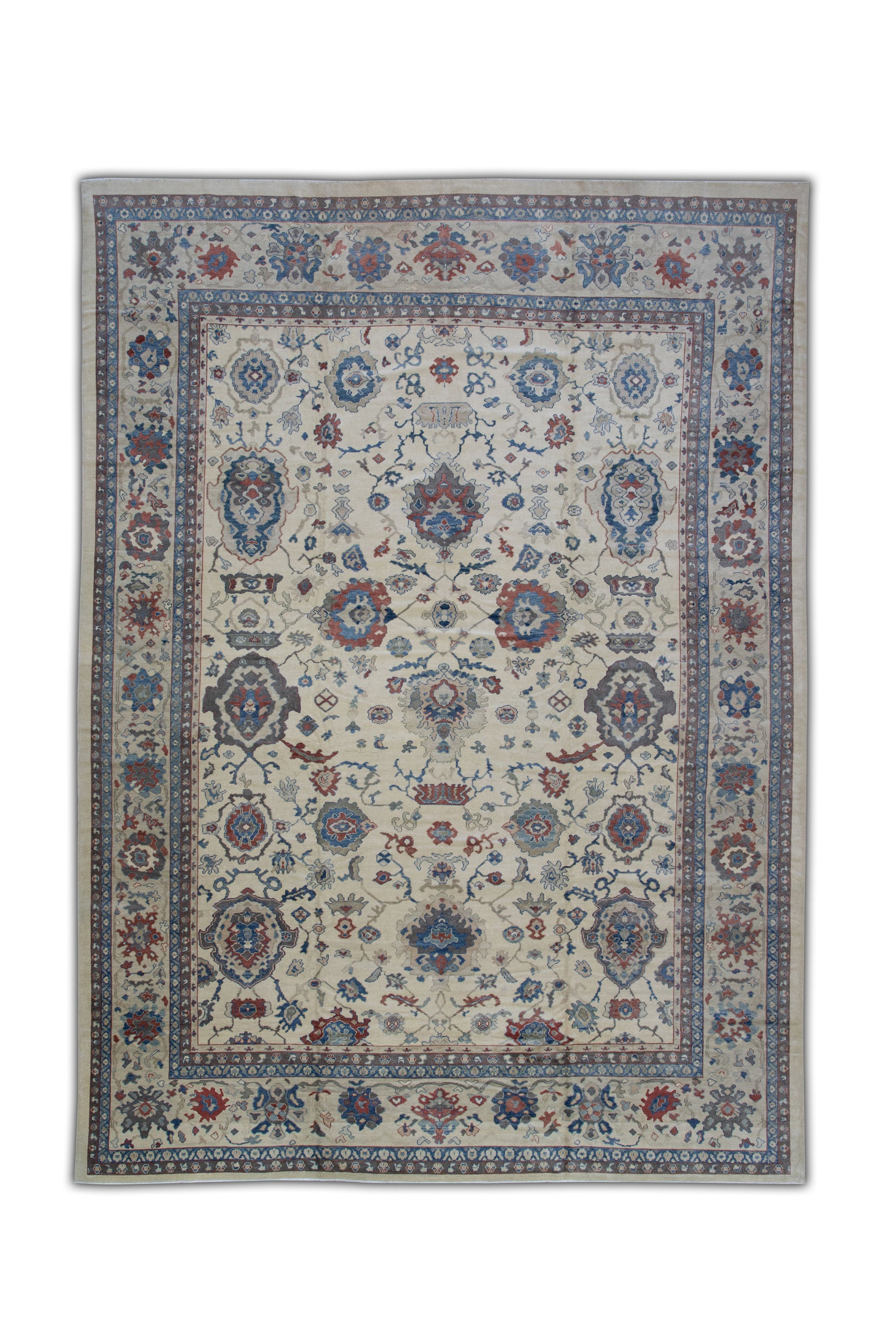 Turkish Antique Look Oushak Rug 11'8" x 15'9"  #5424