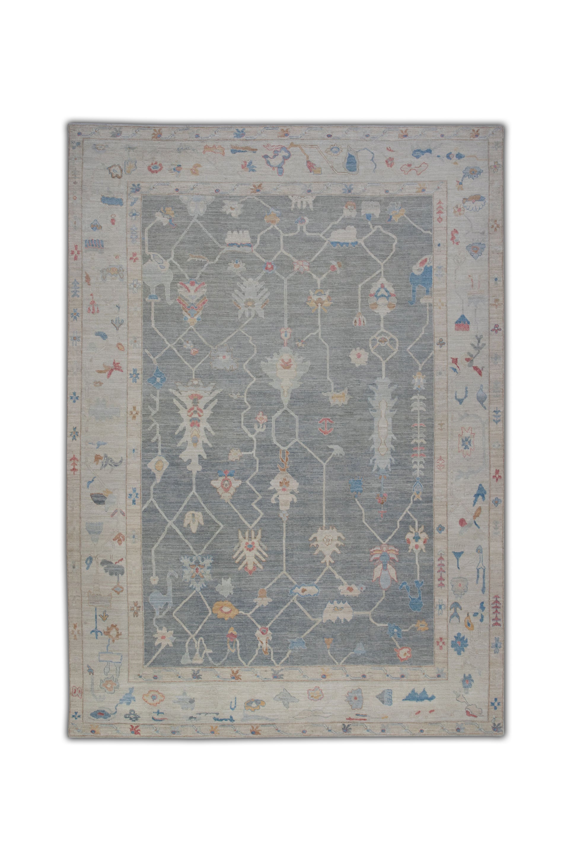 Turkish Antique Look Oushak Rug 9'4" x 12'7"  #5225