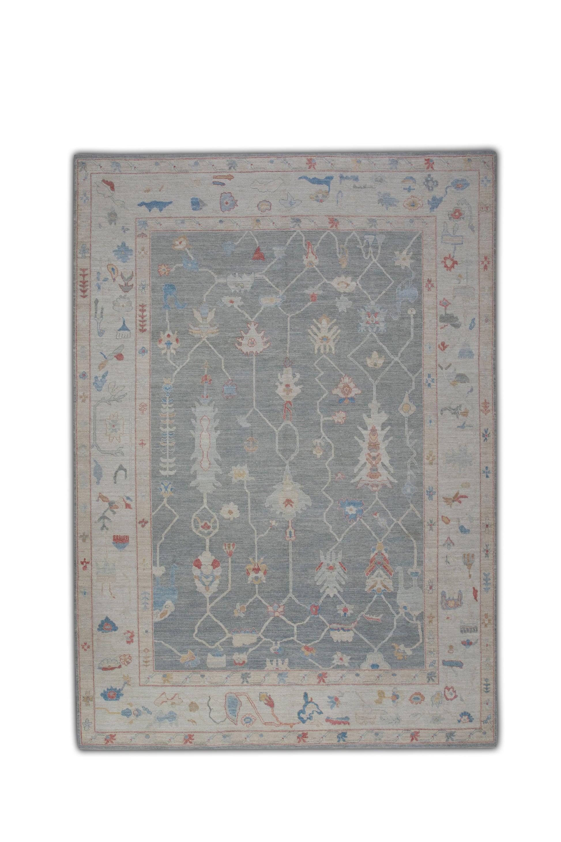 Turkish Antique Look Oushak Rug 9'3" x 12'4"  #5224